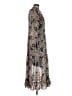 Roller Rabbit 100% Polyester Paisley Gray Casual Dress Size L - photo 4