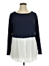 Colleen Lopez Color Block Blue Long Sleeve Blouse Size 1X - photo 1