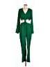 Easel 100% Polyester Color Block Green Jumpsuit Size L - photo 1