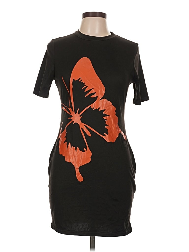 Pre-owned Shein Casual Dress In Black