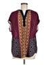 Daniel Rainn 100% Polyester Burgundy Short Sleeve Blouse Size M - photo 1