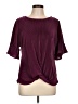 Truself 100% Polyester Burgundy Short Sleeve Top Size L - photo 1