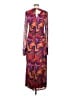 FARM Rio for Anthropologie 100% Polyester Print Burgundy Pink Casual Dress Size M - photo 2