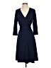 Leota Solid Blue Casual Dress Size S - photo 1