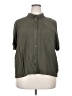 LTS Basics 100% Viscose Solid Green 3/4 Sleeve Button-Down Shirt Size 18 - 20 - photo 1