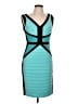 Cache Color Block Teal Cocktail Dress Size 10 - photo 1