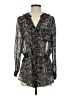 Heartloom 100% Silk Animal Print Black Long Sleeve Silk Top Size S - photo 1