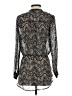 Heartloom 100% Silk Animal Print Black Long Sleeve Silk Top Size S - photo 2