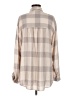 Pilcro Checkered-gingham Tan Ivory Long Sleeve Button-Down Shirt Size M - photo 2