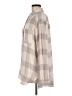 Pilcro Checkered-gingham Tan Ivory Long Sleeve Button-Down Shirt Size M - photo 5