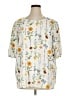 Remade 100% Polyester White Short Sleeve Blouse Size XL - photo 1