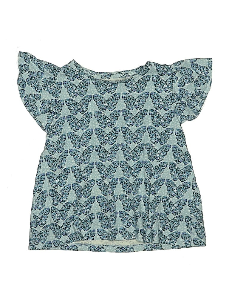 Pre-owned Crewcuts Outlet Kids' Short Sleeve T-shirt In Teal