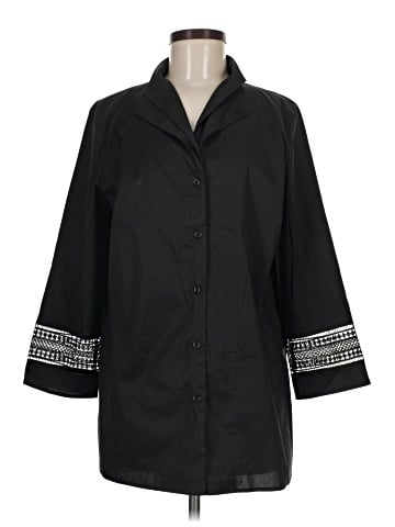 misook 3/4 Sleeve Button-Down Shirt (view 1)