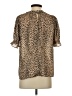 THML Animal Print Brown Short Sleeve Blouse Size S - photo 2