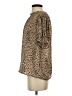 THML Animal Print Brown Short Sleeve Blouse Size S - photo 5