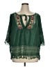 Shein Curve 100% Polyester Green 3/4 Sleeve Blouse Size 14 Plus (1) - photo 1