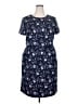 Ann Taylor LOFT Print Blue Casual Dress Size 18 (tall) - photo 1