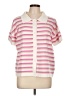 Assorted Brands Stripes Pink Short Sleeve Blouse Size L - photo 1
