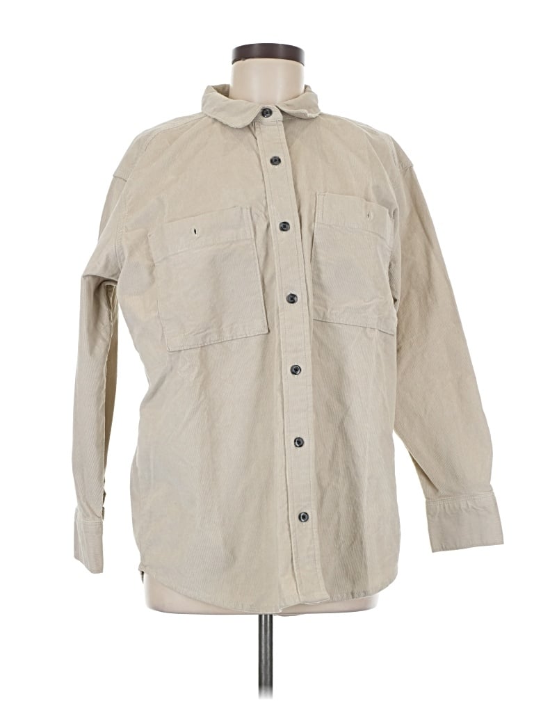Pre-owned Everlane Long Sleeve Button Down Shirt In Tan