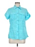 Worth New York 100% Linen Teal Short Sleeve Blouse Size 8 - photo 1