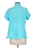 Worth New York 100% Linen Teal Short Sleeve Blouse Size 8 - photo 2