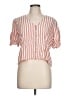 Madewell 100% Viscose Stripes Yellow Orange Short Sleeve Blouse Size L - photo 1