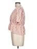 Madewell 100% Viscose Stripes Yellow Orange Short Sleeve Blouse Size L - photo 5