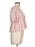 Madewell 100% Viscose Stripes Yellow Orange Short Sleeve Blouse Size L - photo 4