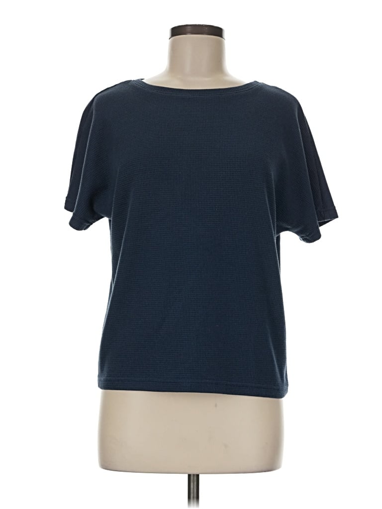 Pre-owned Merokeety Short Sleeve Top Blue Boatneck Tops