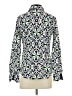 Talbots 100% Cotton Paisley Green Long Sleeve Blouse Size 2 - photo 2