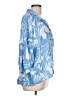 Magaschoni 100% Linen Tropical Blue 3/4 Sleeve Blouse Size L - photo 4