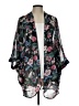 Unbranded 100% Polyester Black Kimono Size L - photo 1