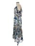 Parker 100% Polyester Floral Blue Casual Dress Size S - photo 5