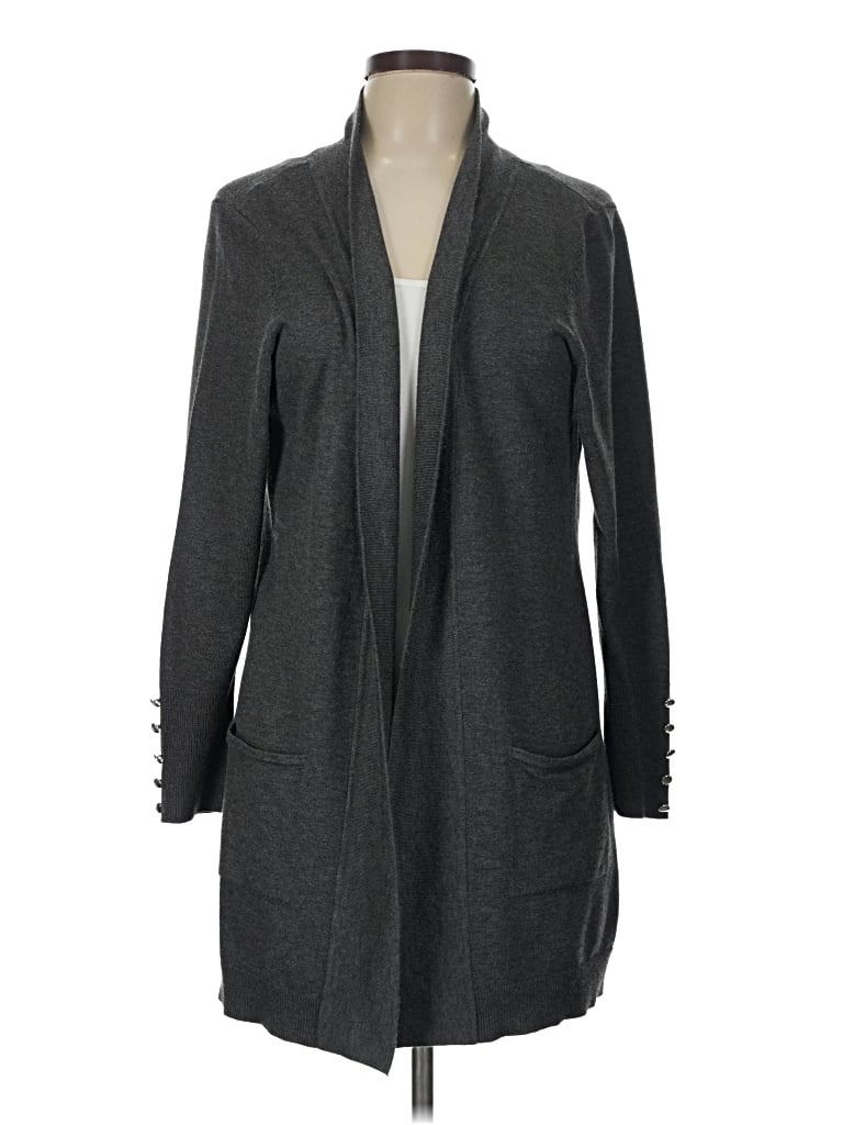Pre-owned Jm Collection Cardigan Sweater In Gray