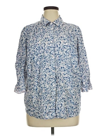 Foxcroft 3/4 Sleeve Button-Down Shirt (view 1)