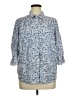 Foxcroft 100% Cotton Paisley Blue 3/4 Sleeve Button-Down Shirt Size 14 - photo 1