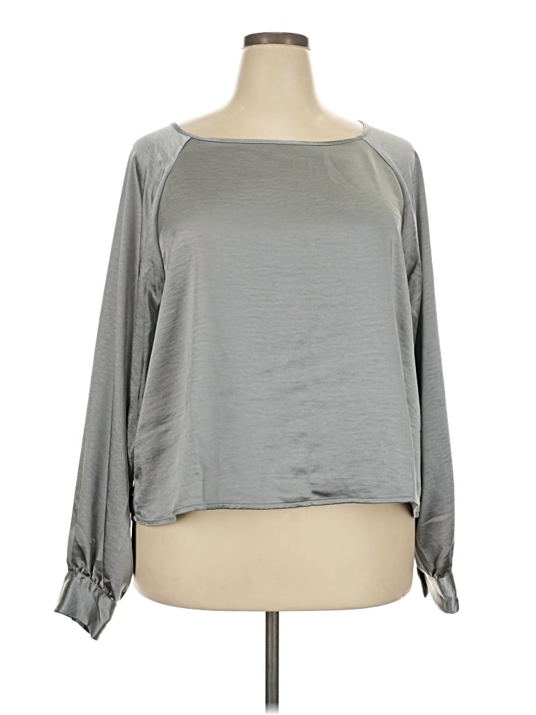 Gap Long Sleeve Blouse In Gray