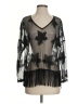 Unbranded 100% Nylon Black 3/4 Sleeve Blouse Size XS - photo 1