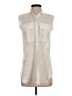 Helmut Lang Ivory Sleeveless Button-Down Shirt Size 0 - photo 1