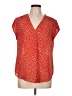 Monday Fun 100% Polyester Red Short Sleeve Blouse Size L - photo 1