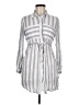 Love Notes 100% Rayon Stripes Gray Casual Dress Size M - photo 1