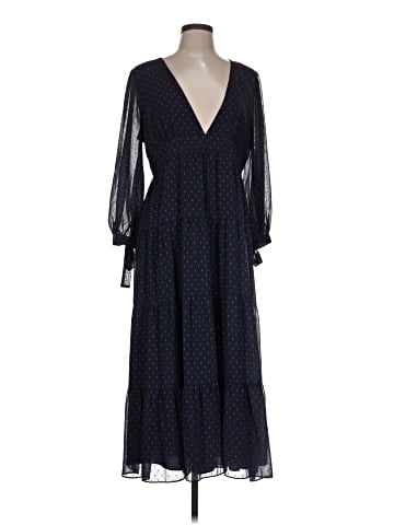 Madewell Tie-Sleeve Tiered Midi Dress in Clipdot (view 1)