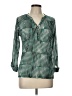 The Limited Outlet 100% Polyester Houndstooth Green 3/4 Sleeve Blouse Size L - photo 1