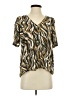 La Roque Animal Print Gold Short Sleeve Blouse Size S - photo 1