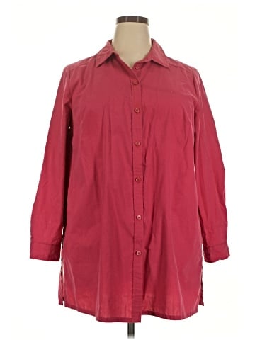 Roaman's 3/4 Sleeve Button-Down Shirt (view 1)