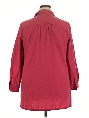 Roaman's 3/4 Sleeve Button-Down Shirt (view 2)