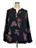 Zac & Rachel 100% Polyester Paisley Blue Long Sleeve Blouse Size 3X - photo 1