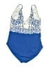 Boden 100% Polyester Paisley Blue One Piece Swimsuit Size 12 - photo 2