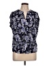 Tahari Blue Short Sleeve Blouse Size L - photo 1