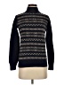 A.P.C. 100% Alpaca Chevron-herringbone Blue Turtleneck Sweater Size XS - photo 1